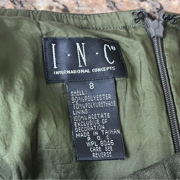 INC Vtg Y2k 90s Green Suede Midi Skirt Forest Fairy Coquette Cottegecore 8 Boho - Picture 5 of 7